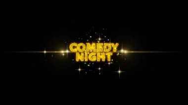 Komedi Gece Metin Glitter Altın Parçacıklar Havai Fişek üzerinde Reveal.