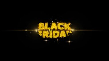 Black Friday Metin Glitter Altın Parçacıklar Havai Fişek üzerinde reveal.