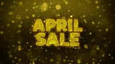 April Sale Text on Golden Glitter Shine Particles Animation.