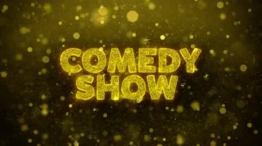 Komedi Göster Metin Altın Glitter Shine Parçacıklar Animasyon.