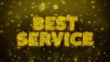 Best Service Text on Golden Glitter Shine Particles Animation.