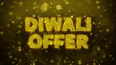Diwali Offer Text on Golden Glitter Shine Particles Animation.