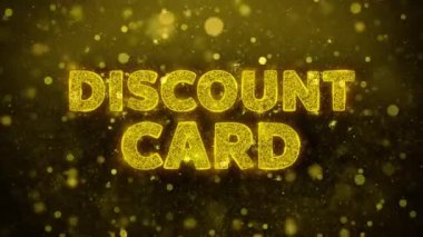 Discount Card Text on Golden Glitter Shine Particles Animation.