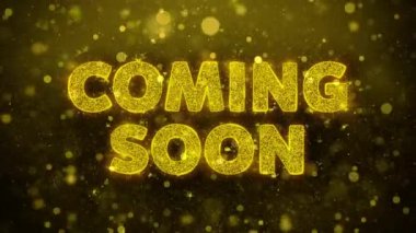 Coming Soon Text on Golden Glitter Shine Particles Animation.