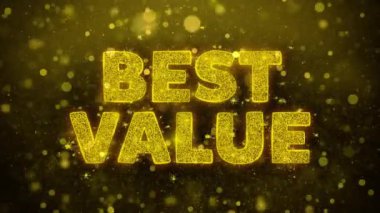 Best Value Text on Golden Glitter Shine Particles Animation.