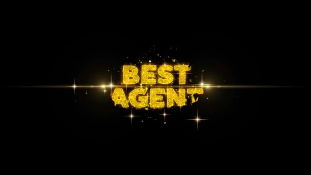 Nejlepší text agenta odhalovat zlaté částice Firework. — Stock video