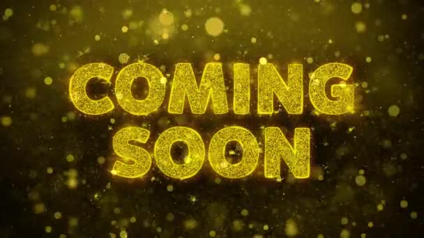 Coming Soon Text on Golden Glitter Shine Particles Animation. — Αρχείο Βίντεο