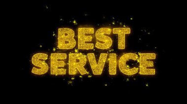 En İyi Servis Metni Siyah Arka Plan Üzerine Parçacıklar Kıvılcım.