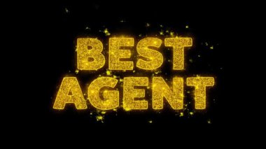 En İyi Ajan Metin Siyah Arka Plan Üzerinde Parçacıklar Kıvılcım.