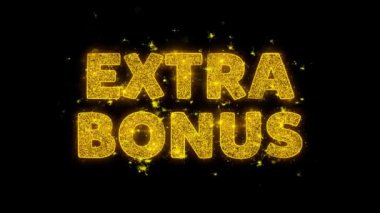 Ekstra Bonus Metin Siyah Arka Plan Üzerinde Parçacıklar Kıvılcımlar.