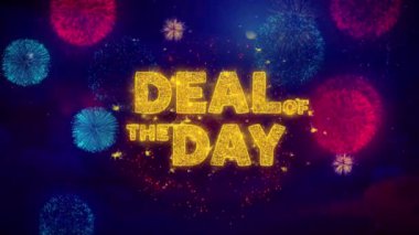 Renkli Ftirework Patlama Parçacıkları Günü Metin Deal.