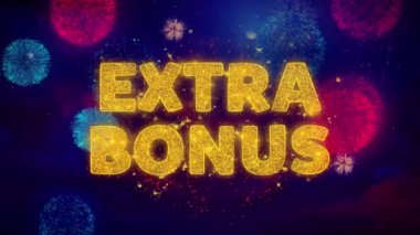 Renkli Ftirework Patlama Parçacıkları Ekstra Bonus Metin.