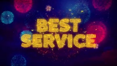 Renkli Ftirework Patlama Parçacıkları En İyi Servis Metni.