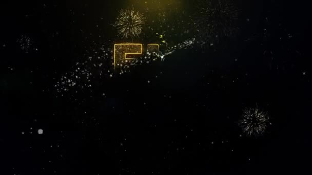 Eid Testo di vendita su particelle d'oro Fuochi d'artificio Visualizza . — Video Stock