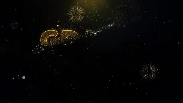 Nejlepší text produktu na zlatých částicích zobrazení Fireworks.