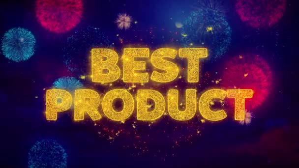 Nejlepší text produktu na barevných Ftirepracích výbušných částic. — Stock video
