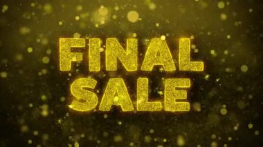 Golden Glitter Shine Parçacıklar Animasyon Final Satış Metni.