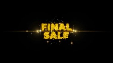 Son Satış Metin Glitter Altın Parçacıklar Havai Fişek üzerinde Reveal.