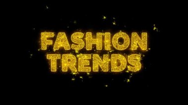 Moda Trendleri Metin Siyah Arka Plan Üzerinde Parçacıklar Kıvılcımlar.