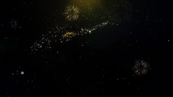 Chica poder texto en oro partículas fuegos artificiales pantalla . — Vídeo de stock