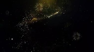 Altın Parçacıklar Havai Fişek Ekran Günaydın Metin.