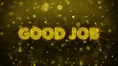 Golden Glitter Shine Parçacıklar Animasyon Iyi İş Metin.