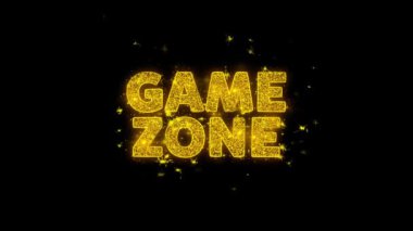 Oyun bölgesi Metin Siyah Arka Plan Üzerinde Parçacıklar Kıvılcımlar.