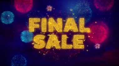 Renkli Ftirework Patlama Parçacıkları Son Satış Metni.