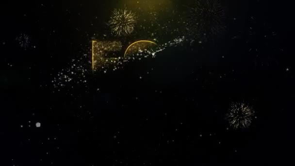 Para el alquiler de texto en partículas de oro fuegos artificiales pantalla . — Vídeo de stock