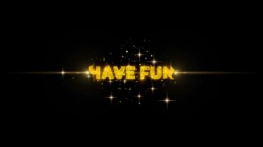 Glitter Altın Parçacıklar Havai Fişek üzerinde Fun Metin Reveal mı.