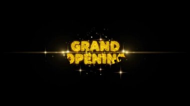 Büyük Açılış Metin Glitter Altın Parçacıklar Havai Fişek üzerinde reveal.