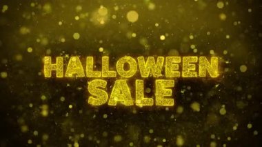 Golden Glitter Shine Parçacıklar Animasyon Halloween Satış Metni.