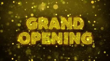 Golden Glitter Shine Parçacıklar Animasyon Büyük Açılış Metni.