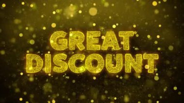 Golden Glitter Shine Parçacıklar Animasyon Büyük İndirim Metin.