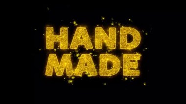 El Yapımı Metin Siyah Arka Plan Üzerinde Parçacıklar Kıvılcımlar.