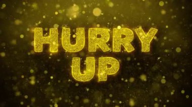Golden Glitter Shine Parçacıklar Animasyon Metin Up Acele.