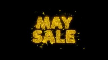 Mayıs Satılık Metin Siyah Arka Plan Üzerinde Parçacıklar Kıvılcımlar.