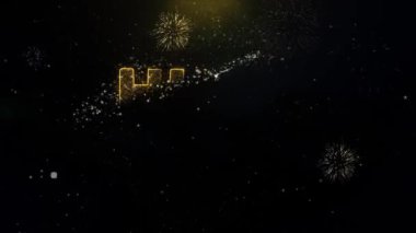 Altın Parçacıklar Havai Fişek Ekran Büyük Satış Metin.