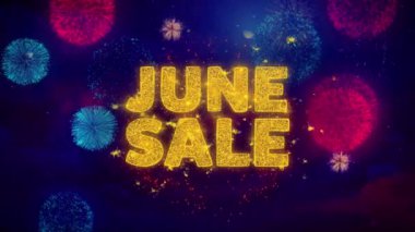 Renkli Ftirework Patlama Parçacıkları Haziran Satış Metni.