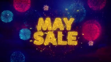 Renkli Ftirework Patlama Parçacıkları Mayıs Satış Metni.