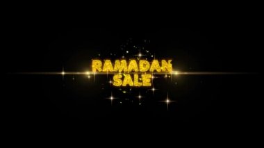 Ramazan Satış Metin Glitter Altın Parçacıklar Havai Fişek üzerinde Reveal.