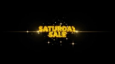 Cumartesi Satış Metin Glitter Altın Parçacıklar Havai Fişek üzerinde Reveal.