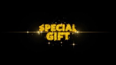 Özel Hediye Metin Glitter Altın Parçacıklar Havai Fişek üzerinde reveal.