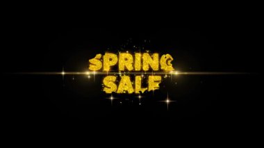 Bahar satış Metin Glitter Altın Parçacıklar Havai Fişek üzerinde Reveal.
