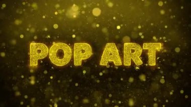 Altın Glitter Shine Parçacıklar Animasyon Pop Art Metin.