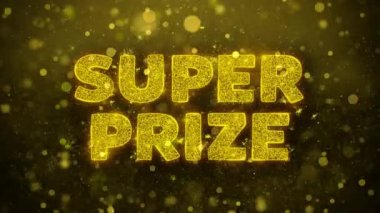 Altın Glitter Shine Parçacıklar Animasyon Süper Ödül Metin.