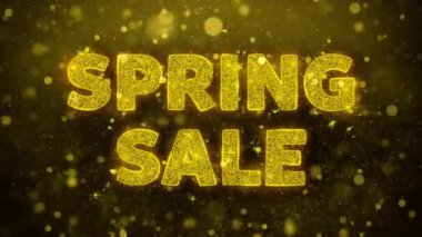 Golden Glitter Shine Parçacıklar Animasyon Bahar satış Metin.