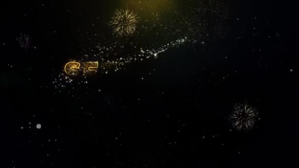 September Sale Text on Gold Particles Fireworks Display. — Stock Video