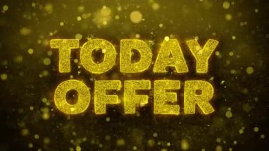 Bugün Teklif Metin Altın Glitter Shine Parçacıklar Animasyon.
