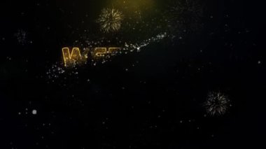 Altın Parçacıklar Havai Fişek Ekran Hafta sonu Deal Metin.